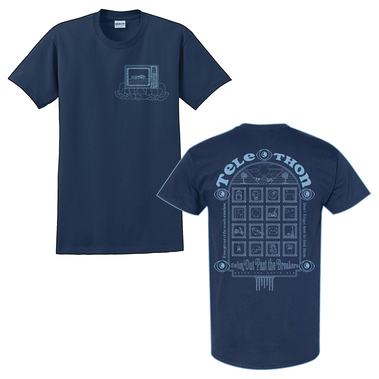 Telethon - "Swim Out Past The Breakers" - Navy Blue Pocket T-Shirt